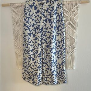 Blue and Cream Floral rip curl pants